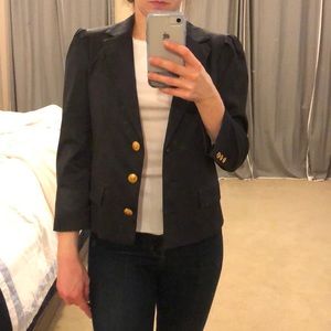 Alice and Olivia Employed 3/4 sleeve navy blazer
